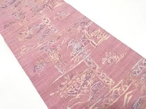 抽象風景模様織り出し　名古屋帯